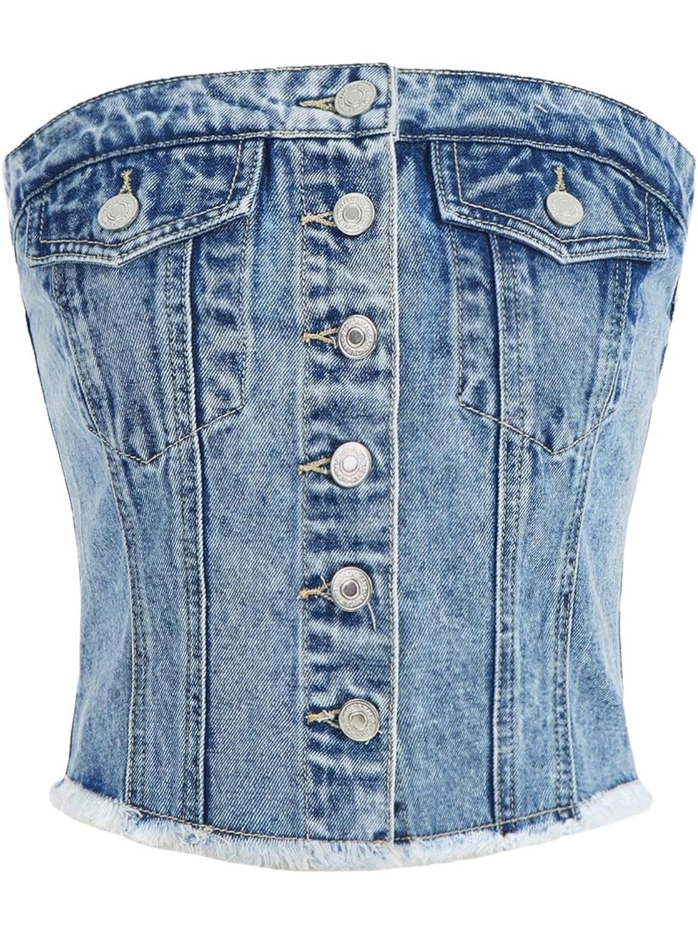 NWOT Denim strapless crop tube top